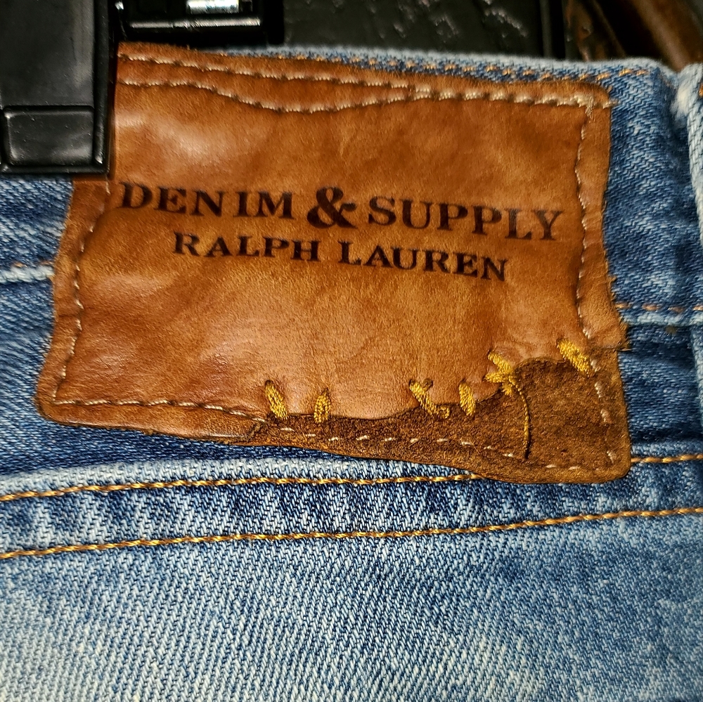 Denim & Supply Ralph Lauren Faded Button Fly Tapered Straight Jeans Sz 36x30
